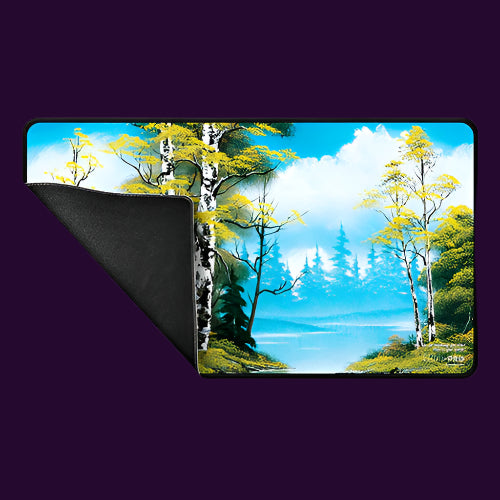 Ultra Pro - Bob Ross Lakeside Path - Black Stitched Playmat - Ultra Rare Cards