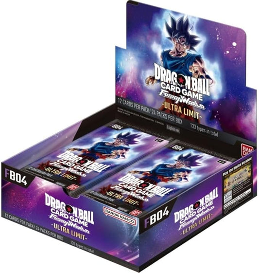 Dragon Ball Card Game Ultra Limit trading card box with character illustration on a white background