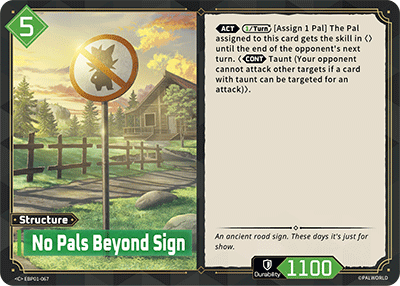 No Pals Beyond Sign - C