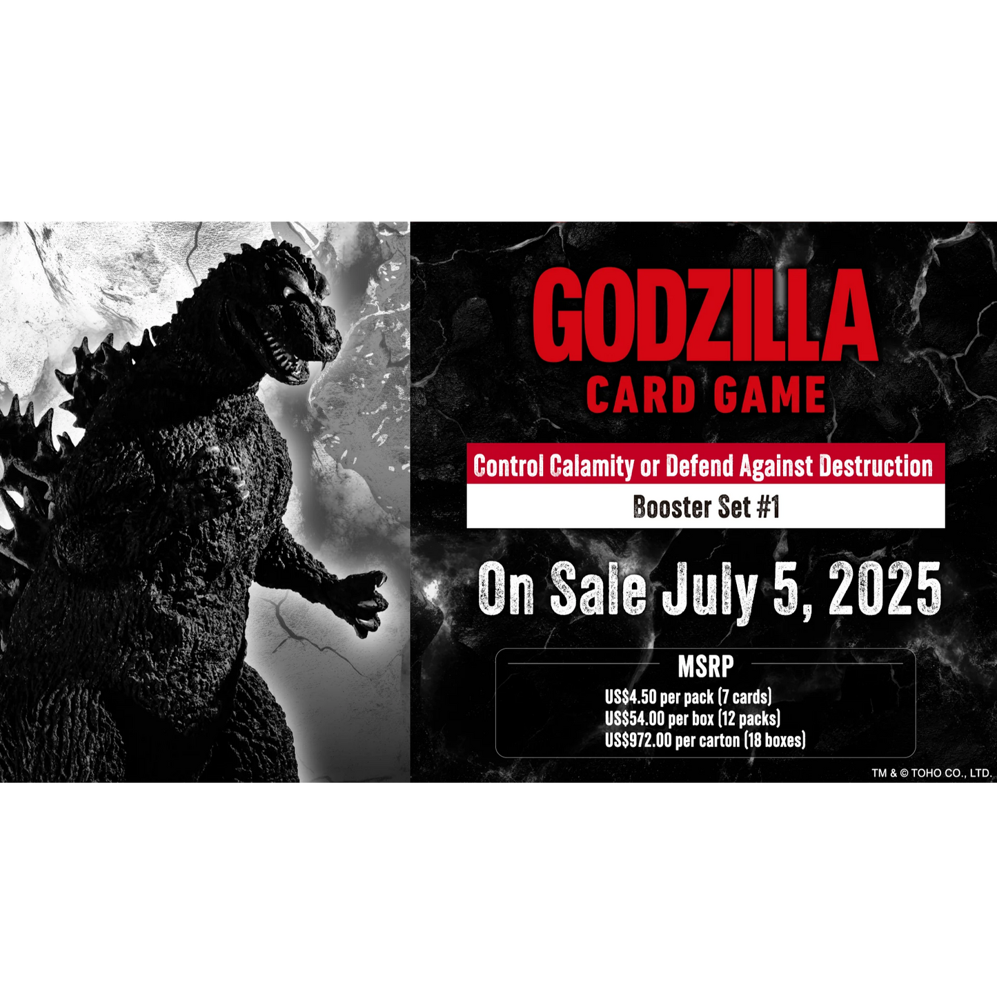 Godzilla Card Game - Set 1 - Booster Display CASE (18 Booster Boxes) - Ultra Rare Cards