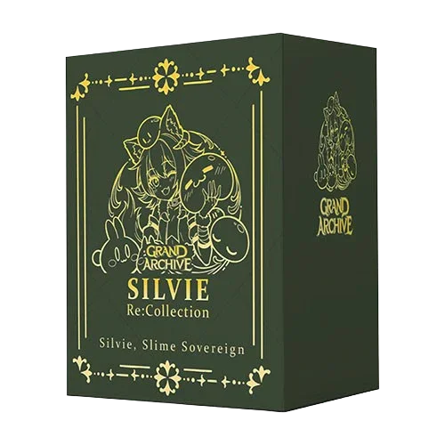 Green box with gold illustrations and text featuring 'Grand Archive' and 'Silvie'.