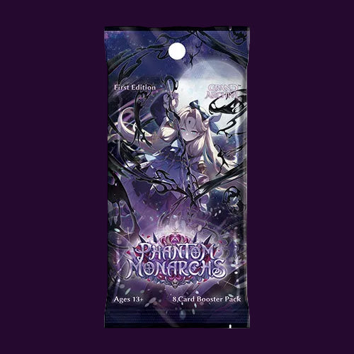 Card booster pack for 'Phantom Monarchs' with fantasy design on a white background