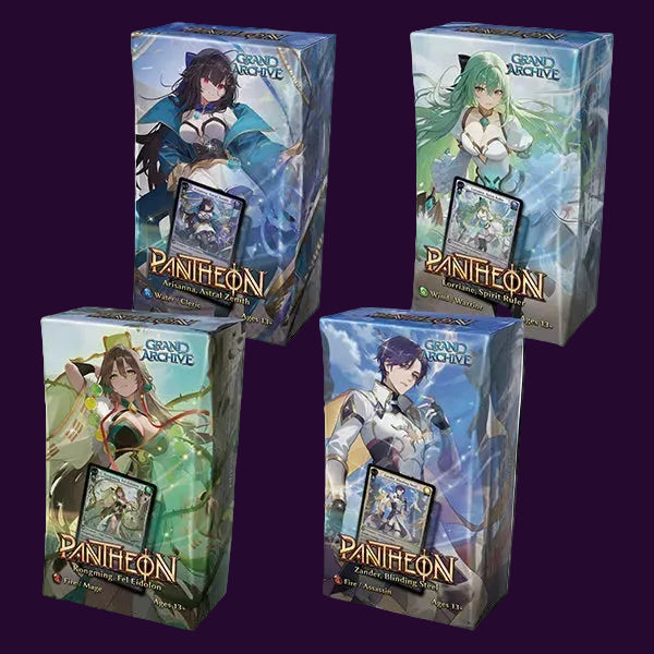 Four boxes of Pantheon Decks, Grand Archive card game