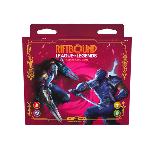 Riftbound: League of Legends Trading Card Game - Vendetta Showdown Decks Zed Vs Shen Display