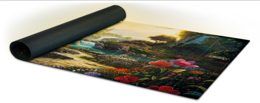 Yoga mat with nature design on a white background