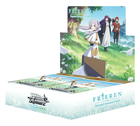 Frieren Beyond Journey's End board game box with character illustration on a white background