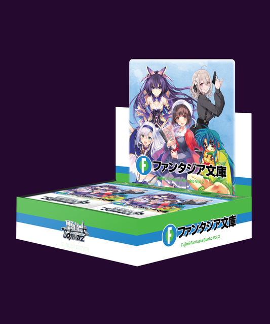 Sealed Weiss Schwarz Fujimi Fantasia Bunko Vol.2 Booster Box in original retail packaging containing 12 booster packs.