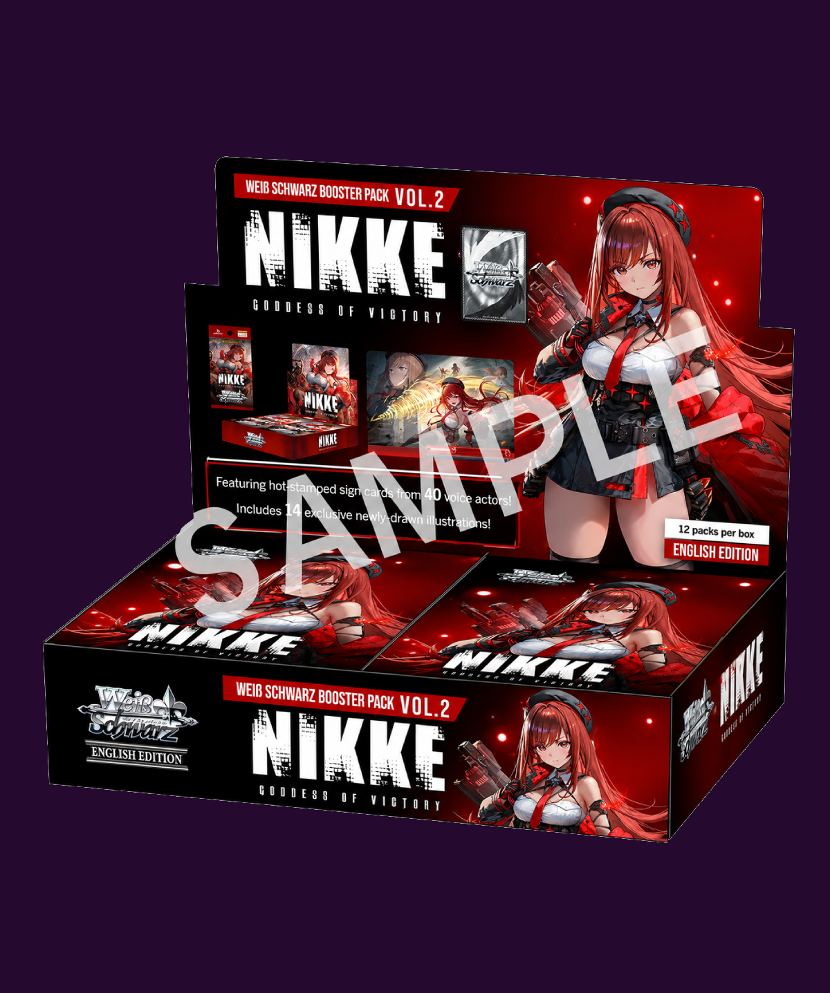 Sealed Weiss Schwarz GODDESS OF VICTORY: NIKKE Vol.2 Booster Box in original retail packaging containing 10 booster packs.