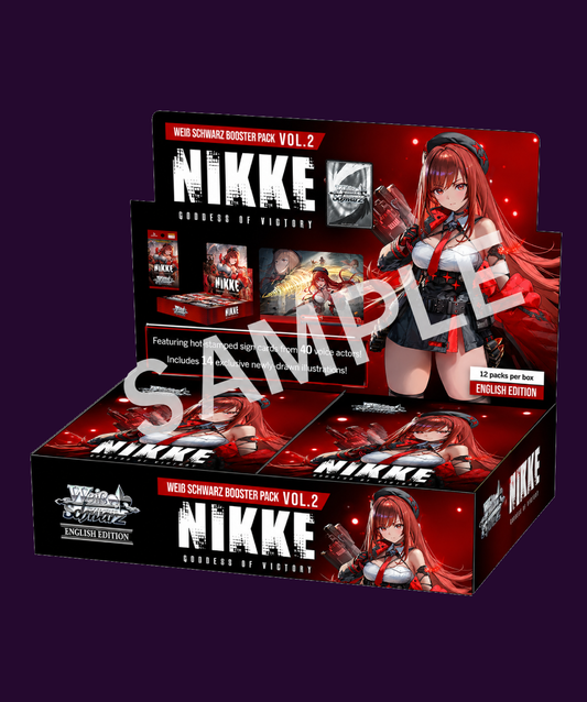 Sealed Weiss Schwarz GODDESS OF VICTORY: NIKKE Vol.2 Booster Box in original retail packaging containing 10 booster packs.