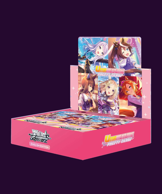 Sealed Weiss Schwarz Umamusume: Pretty Derby Booster Box in original retail packaging containing 12 booster packs.