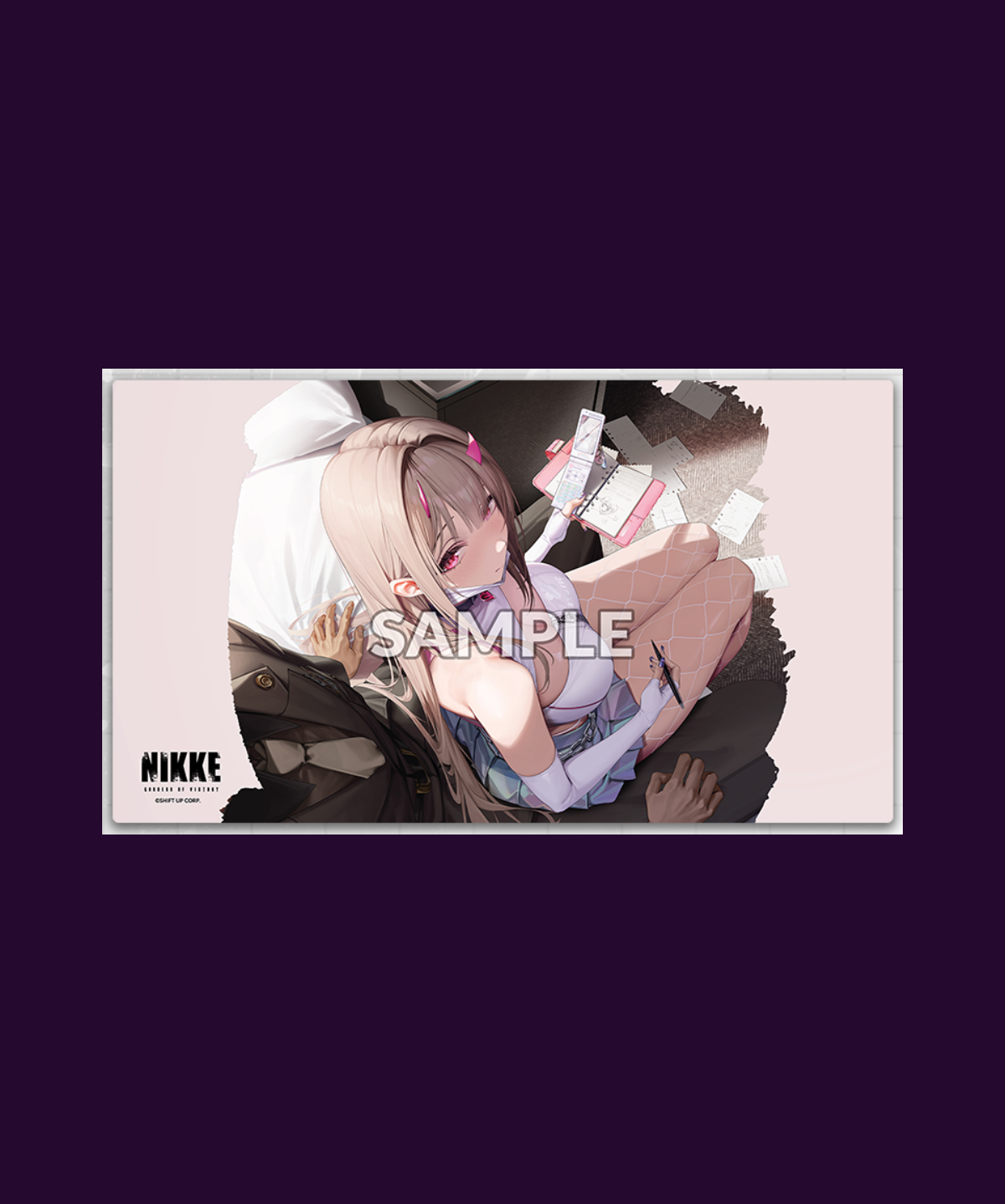 Official Weiss Schwarz Vol.17 rubber playmat featuring GODDESS OF VICTORY: NIKKE Viper Favorite Item artwork for trading card games.