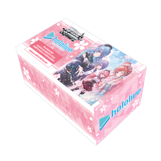 Hololive product packaging with anime-style characters on a pink background