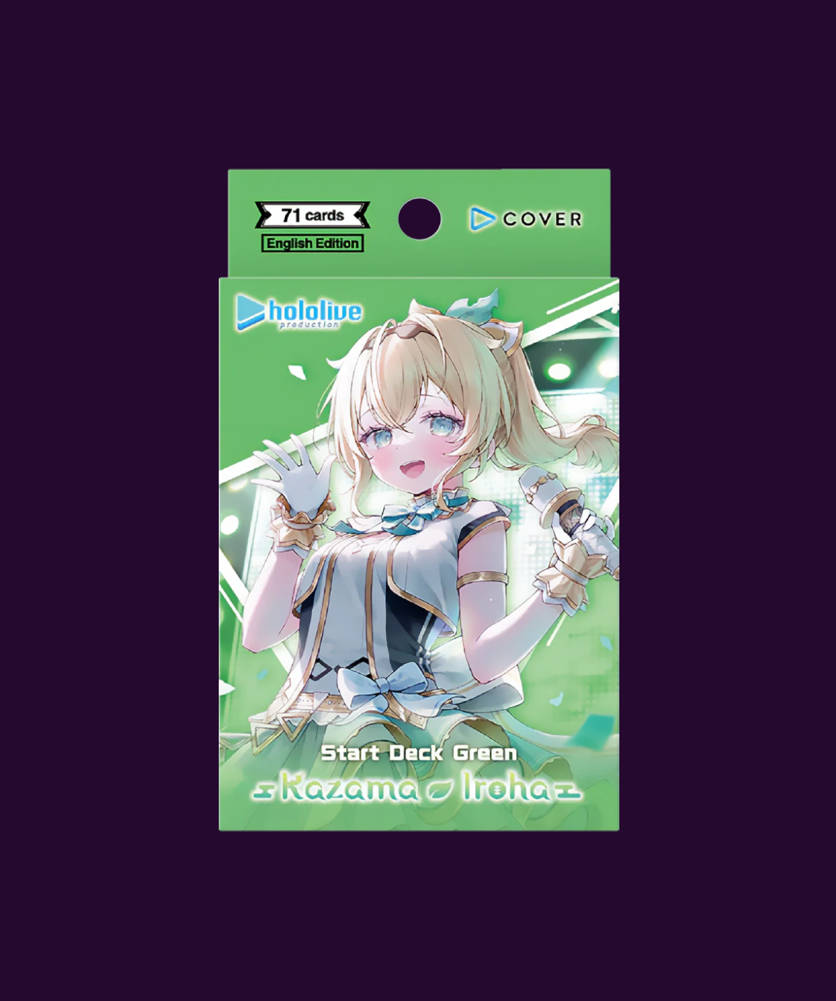 Sealed hololive OFFICIAL CARD GAME Kazama Iroha Starter Deck in original retail packaging with a ready-to-play deck.