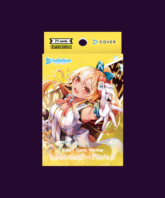 Sealed hololive OFFICIAL CARD GAME Shiranui Flare Starter Deck in original retail packaging with a ready-to-play deck.