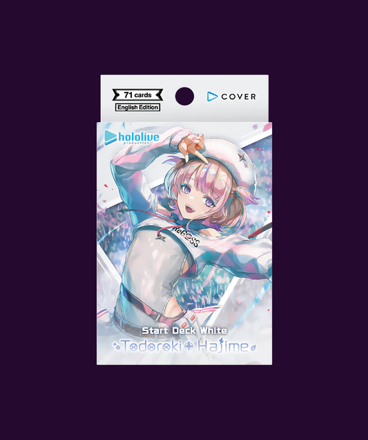 Sealed hololive OFFICIAL CARD GAME Todoroki Hajime Starter Deck in original retail packaging with a ready-to-play deck.